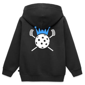 Floorballer Design Floorball Player Floorball - Kids Premium Organic Zip-up Hoodie - black - Back - AI Model Kid Male (0cm)