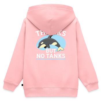 Danke, aber keine Panzer Orca-Wal-Meeresbiologe - Kinder Premium Organic Zip Hoodie - Rosa - Hinten - AI Model Kid Female (0cm)