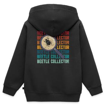 Entomologie des insectes Entomologiste Coléoptère Coléoptère - Sweat Premium à capuche zippé enfant bio - noir - Dos - AI Model Kid Male (0cm)