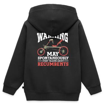 Vélo couché Cycliste couché - Sweat Premium à capuche zippé enfant bio - noir - Dos - AI Model Kid Male (0cm)