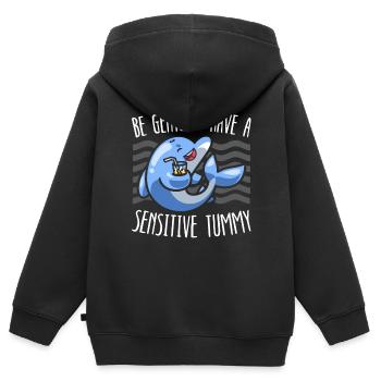 Delfinliebhaber Meeresbiologie Unterwassertier - Kinder Premium Organic Zip Hoodie - Schwarz - Hinten - AI Model Kid Male (0cm)