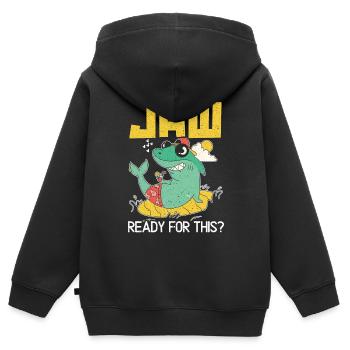 Mâchoire prête pour cet amoureux des requins Biologiste marin - Sweat Premium à capuche zippé enfant bio - noir - Dos - AI Model Kid Male (0cm)