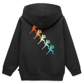 Padel Tennis Vintage Padel Player Padel - Kids Premium Organic Zip-up Hoodie - black - Back - AI Model Kid Male (0cm)