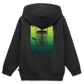 Disc Golf Player Graphics Frisbees Disc Golfer - Kids Premium Organic Zip-up Hoodie - black - Back - AI Model Kid Male (0cm)
