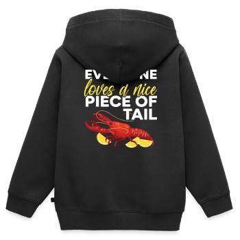 Tout le monde aime un beau morceau de homard à queue - Sweat Premium à capuche zippé enfant bio - noir - Dos - AI Model Kid Male (0cm)