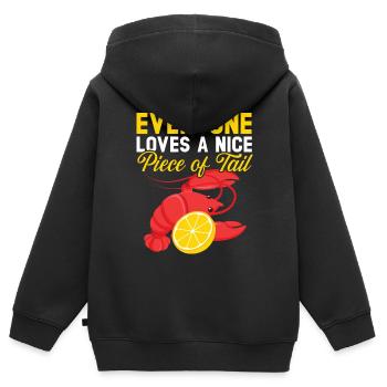 Tout le monde aime un beau morceau de homard à queue - Sweat Premium à capuche zippé enfant bio - noir - Dos - AI Model Kid Male (0cm)