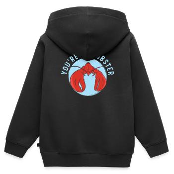 Tu es mon homard mangeur d’écrevisses Fruits de mer Homard - Sweat Premium à capuche zippé enfant bio - noir - Dos - AI Model Kid Male (0cm)