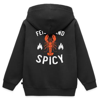 Mangeur d’écrevisses fougueux et épicé Fruits de mer Homard - Sweat Premium à capuche zippé enfant bio - noir - Dos - AI Model Kid Male (0cm)