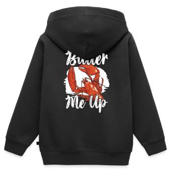 Butter Me Up Crawfish Eater Seafood Lobster Lover - Sweat Premium à capuche zippé enfant bio - noir - Dos - AI Model Kid Male (0cm)