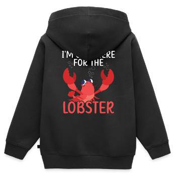 Je suis juste ici pour les fruits de mer de langoustes de homard - Sweat Premium à capuche zippé enfant bio - noir - Dos - AI Model Kid Male (0cm)