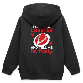 Nourrissez-moi de homard et dites-moi que je suis une jolie écrevisse - Sweat Premium à capuche zippé enfant bio - noir - Dos - AI Model Kid Male (0cm)