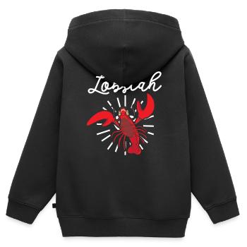 Lobstah Crawfish Eater Seafood Lobster Lover - Sweat Premium à capuche zippé enfant bio - noir - Dos - AI Model Kid Male (0cm)