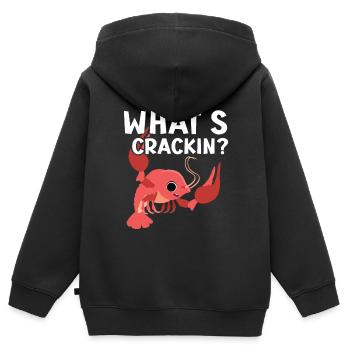 Qu’est-ce que Crackin Crawfish Eater Seafood Lobster - Sweat Premium à capuche zippé enfant bio - noir - Dos - AI Model Kid Male (0cm)