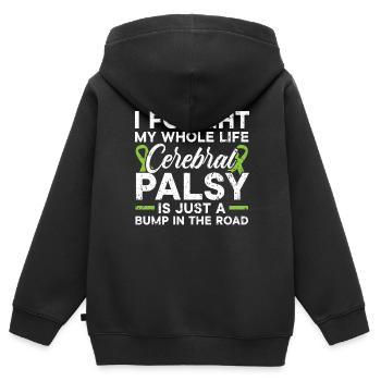 Zerebralparese Bewusstsein Kampf Zerebralparese - Kinder Premium Organic Zip Hoodie - Schwarz - Hinten - AI Model Kid Male (0cm)