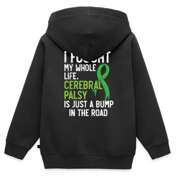 Zerebralparese Bewusstsein Kampf Zerebralparese - Kinder Premium Organic Zip Hoodie - Schwarz - Hinten - AI Model Kid Male (0cm)