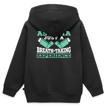 Asthma nur ein atemberaubendes Erlebnis Atmen - Kinder Premium Organic Zip Hoodie - Schwarz - Hinten - AI Model Kid Male (0cm)