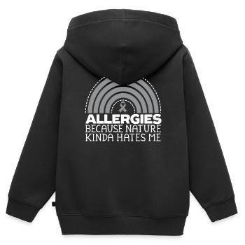 Asthma Bewusstsein Atmung Keuchen Asthma Krieger - Kinder Premium Organic Zip Hoodie - Schwarz - Hinten - AI Model Kid Male (0cm)