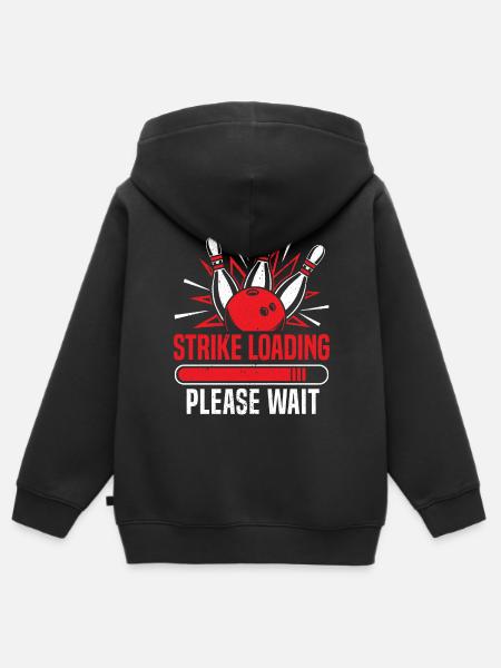 Strike Loading Bowling - Kinder Premium Organic Zip Hoodie - Schwarz