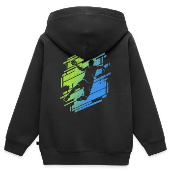 Handball Handballspieler Jungen Handballer - Kinder Premium Organic Zip Hoodie - Schwarz - Hinten - AI Model Kid Male (0cm)