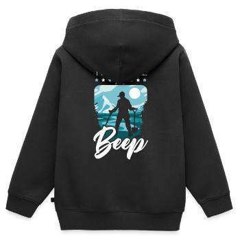 You Had Me At Beep Detectorist Treasure Hunting - Kids Premium Organic Zip-up Hoodie - black - Back - AI Model Kid Male (0cm)