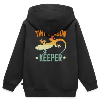 Tiny Dragon Keeper Reptile Leopard Gecko Lover - Sweat Premium à capuche zippé enfant bio - noir - Dos - AI Model Kid Male (0cm)