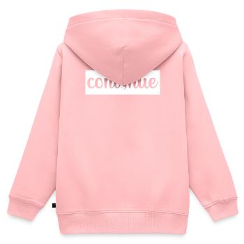 Prévention du suicide Sensibilisation à la santé mentale - Sweat Premium à capuche zippé enfant bio - rose - Dos - AI Model Kid Female (0cm)