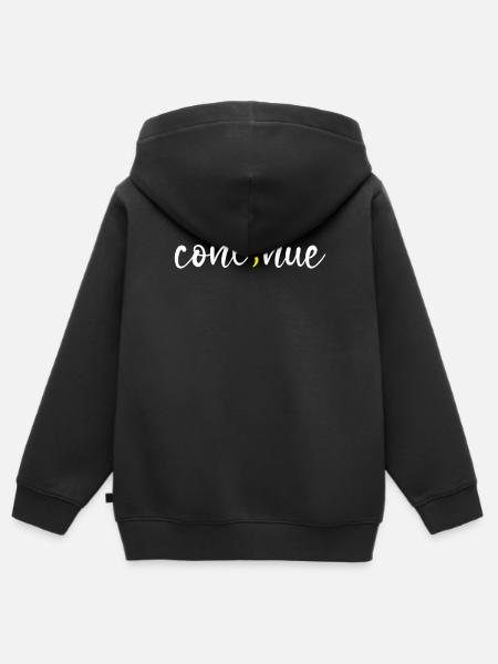 Suicide Prevention Awareness Mental Health - Kids Premium Organic Zip-up Hoodie - black