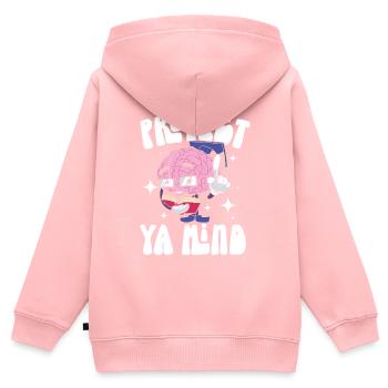 Prévention du suicide Sensibilisation à la santé mentale - Sweat Premium à capuche zippé enfant bio - rose - Dos - AI Model Kid Female (0cm)