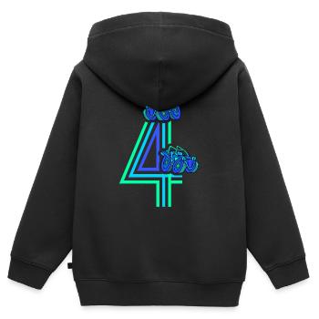 4. Geburtstag Rennauto 4 Jahre alt Rennwagen - Kinder Premium Organic Zip Hoodie - Schwarz - Hinten - AI Model Kid Male (0cm)