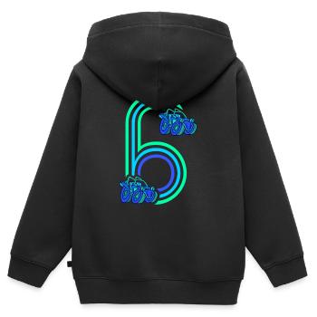 6. Geburtstag Rennauto 6 Jahre alt Rennwagen - Kinder Premium Organic Zip Hoodie - Schwarz - Hinten - AI Model Kid Male (0cm)
