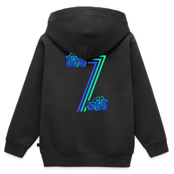 7. Geburtstag Rennauto 7 Jahre alt Rennwagen - Kinder Premium Organic Zip Hoodie - Schwarz - Hinten - AI Model Kid Male (0cm)