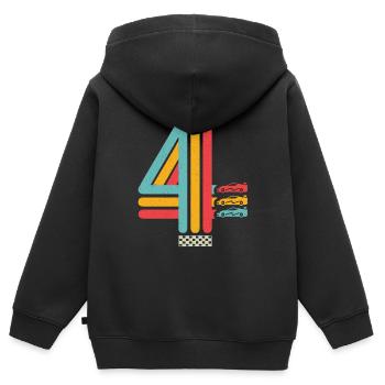 4. Geburtstag Rennwagen 4 Jahre alt Rennauto - Kinder Premium Organic Zip Hoodie - Schwarz - Hinten - AI Model Kid Male (0cm)