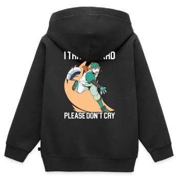 Baseballspieler Baseballtrainer Baseball Pitcher - Kinder Premium Organic Zip Hoodie - Schwarz - Hinten - AI Model Kid Male (0cm)