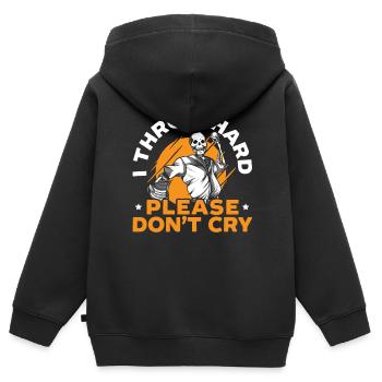 Baseballspieler Baseballtrainer Baseball Pitcher - Kinder Premium Organic Zip Hoodie - Schwarz - Hinten - AI Model Kid Male (0cm)
