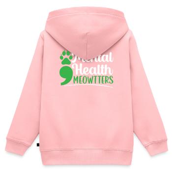 Prévention du suicide Sensibilisation à la santé mentale - Sweat Premium à capuche zippé enfant bio - rose - Dos - AI Model Kid Female (0cm)