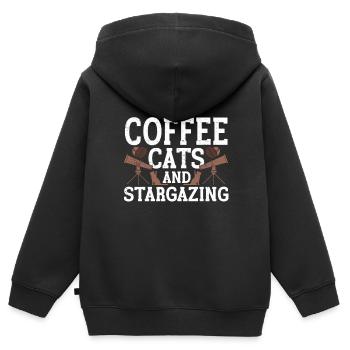 Stargazer Gift Kosmologie Stargazing - Kinder Premium Organic Zip Hoodie - Schwarz - Hinten - AI Model Kid Male (0cm)