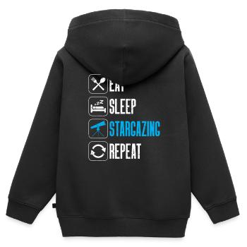 Stargazer Gift Kosmologie Stargazing - Kinder Premium Organic Zip Hoodie - Schwarz - Hinten - AI Model Kid Male (0cm)