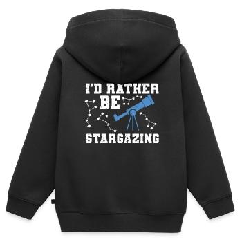 Stargazer Gift Kosmologie Stargazing - Kinder Premium Organic Zip Hoodie - Schwarz - Hinten - AI Model Kid Male (0cm)