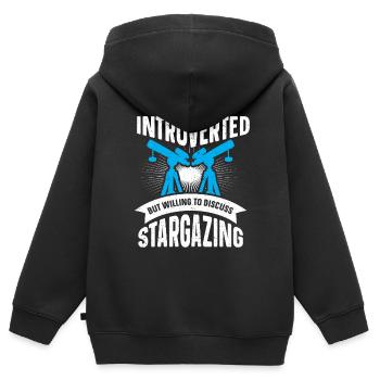 Stargazer Gift Kosmologie Stargazing - Kinder Premium Organic Zip Hoodie - Schwarz - Hinten - AI Model Kid Male (0cm)