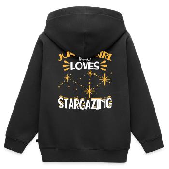 Stargazer Gift Kosmologie Stargazing - Kinder Premium Organic Zip Hoodie - Schwarz - Hinten - AI Model Kid Male (0cm)