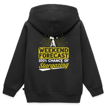 Stargazer Gift Kosmologie Stargazing - Kinder Premium Organic Zip Hoodie - Schwarz - Hinten - AI Model Kid Male (0cm)