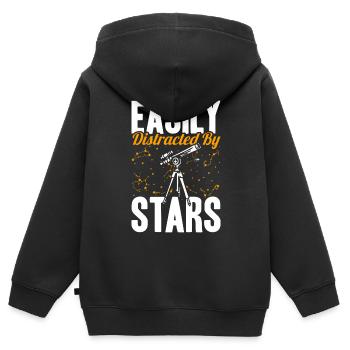 Stargazer Gift Kosmologie Stargazing - Kinder Premium Organic Zip Hoodie - Schwarz - Hinten - AI Model Kid Male (0cm)