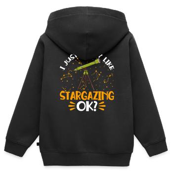 Stargazer Gift Kosmologie Stargazing - Kinder Premium Organic Zip Hoodie - Schwarz - Hinten - AI Model Kid Male (0cm)