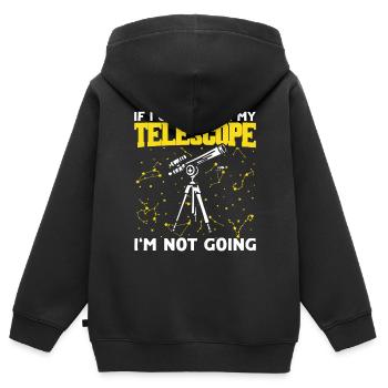 Stargazer Gift Kosmologie Stargazing - Kinder Premium Organic Zip Hoodie - Schwarz - Hinten - AI Model Kid Male (0cm)