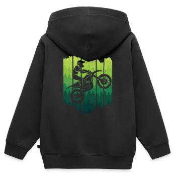 Motorrad Biker Dirtbike Motorsport Motocross - Kinder Premium Organic Zip Hoodie - Schwarz - Hinten - AI Model Kid Male (0cm)