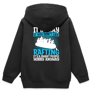 Rafting Raft Gift Paddler Rafting - Kids Premium Organic Zip-up Hoodie - black - Back - AI Model Kid Male (0cm)