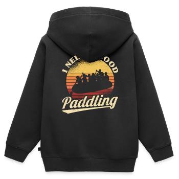 Rafting Raft Gift Paddler Rafting - Kids Premium Organic Zip-up Hoodie - black - Back - AI Model Kid Male (0cm)