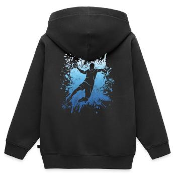Handballer Handball Spiel Handballspieler - Kinder Premium Organic Zip Hoodie - Schwarz - Hinten - AI Model Kid Male (0cm)