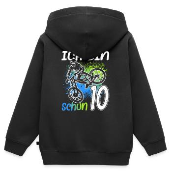 10. Geburtstag Mountain Bike 10 Jahre alt Fahrrad - Kinder Premium Organic Zip Hoodie - Schwarz - Hinten - AI Model Kid Male (0cm)
