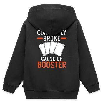 Derzeit pleite wegen Booster Trading Card Game - Kinder Premium Organic Zip Hoodie - Schwarz - Hinten - AI Model Kid Male (0cm)